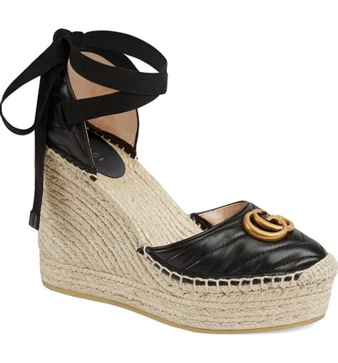 gucci wedges sandals black|wedge Gucci sandals women.